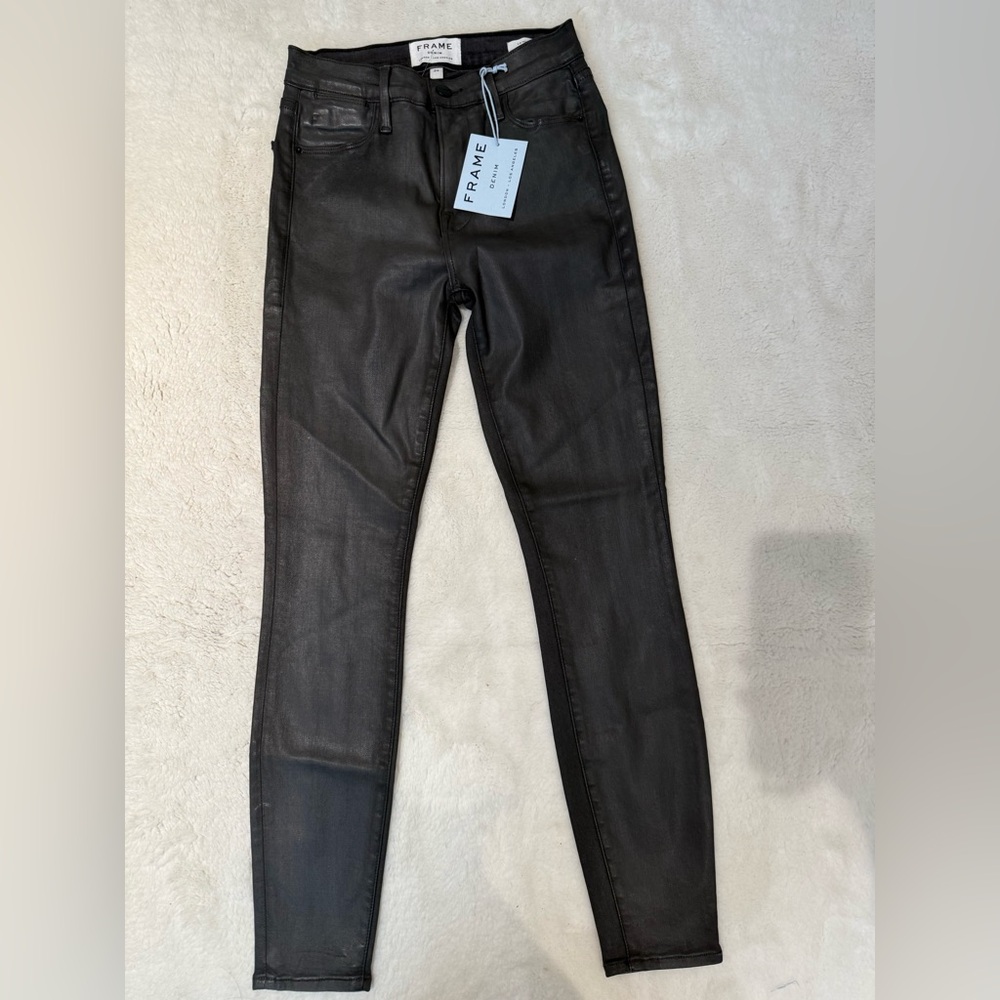 Frame Denim Metallic Gray Jeans